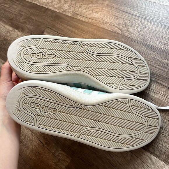 adidas Women’s Cloudfoam Grand Court Tennis Shoe Blue/Teal and White Size 9 - Picture 8 of 10